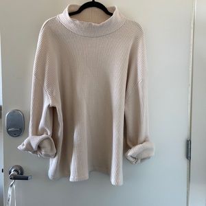 ava & viv waffle turtle/ cowl neck with bell sleeves